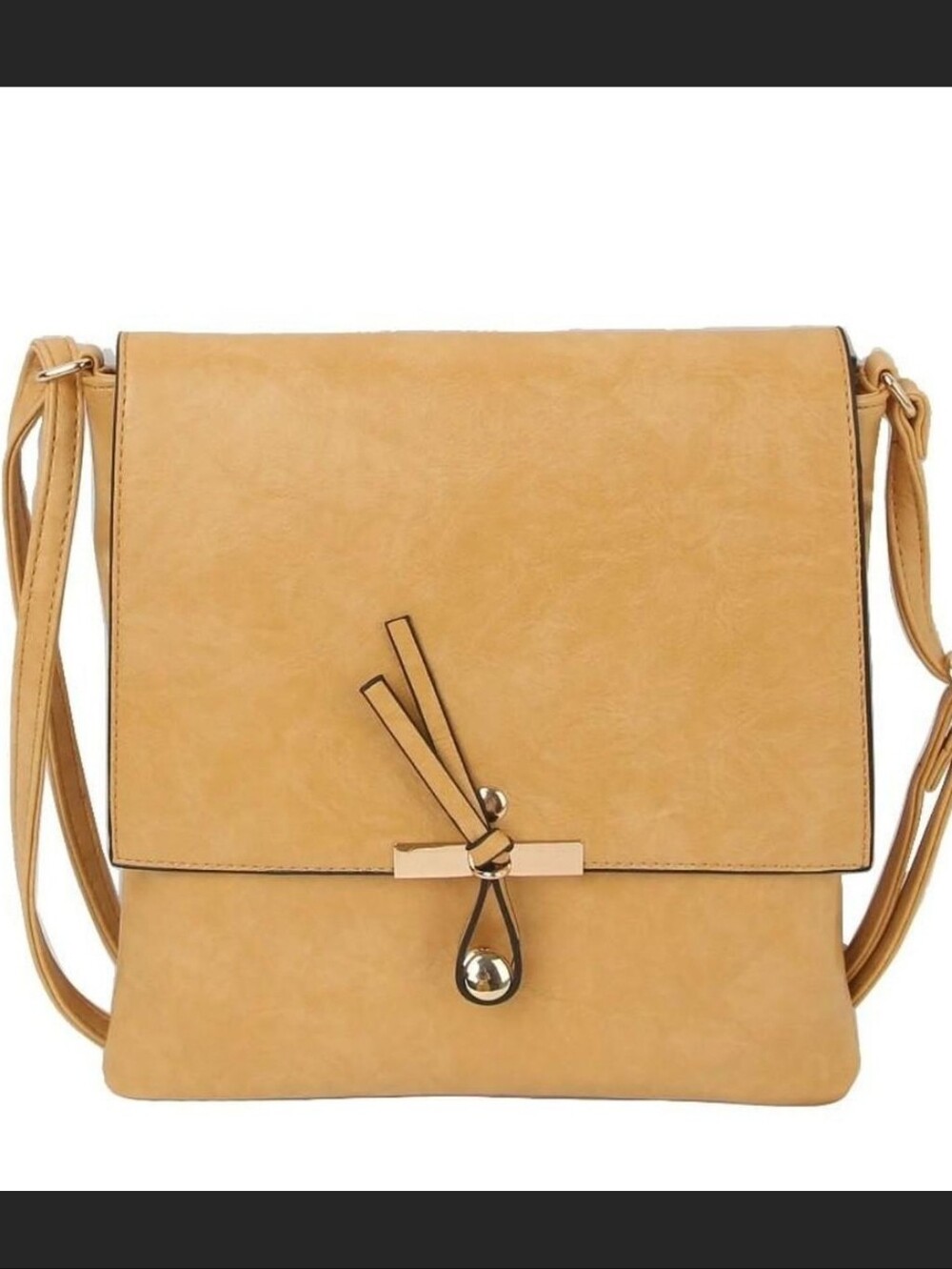 Women’s Tan Crossbody Bag with Decorative Knot